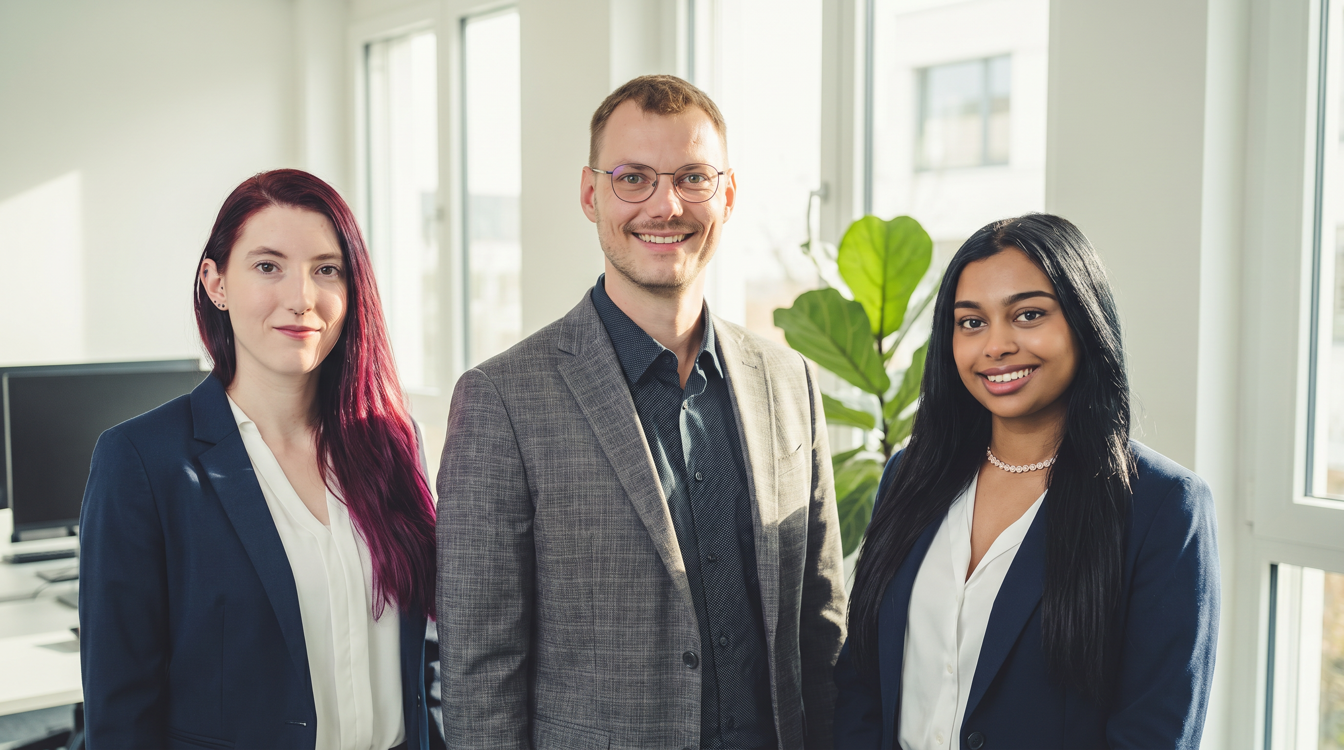 Das Team von MFis Treuhand – Marc Fischer, Céline Mundwiler und Sharana Selvakkumaran